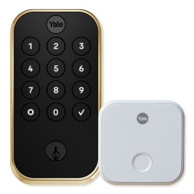 Yale Pro 2 Keyed Pushbutton Keypad Lock, Bluetooth with Wi-Fi Connect Bridge, Lifetime Brass